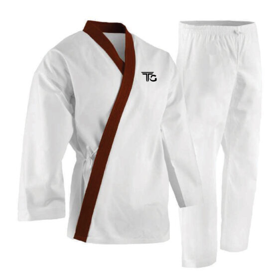 Tang Soo Do Suit White with Brown Ribbon
