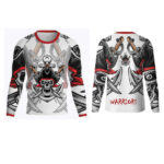 Hardcore Rash Guard Men’s Compression Shirt White and Red