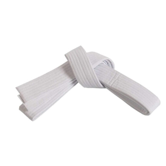 Double Wrap Striped White Belt